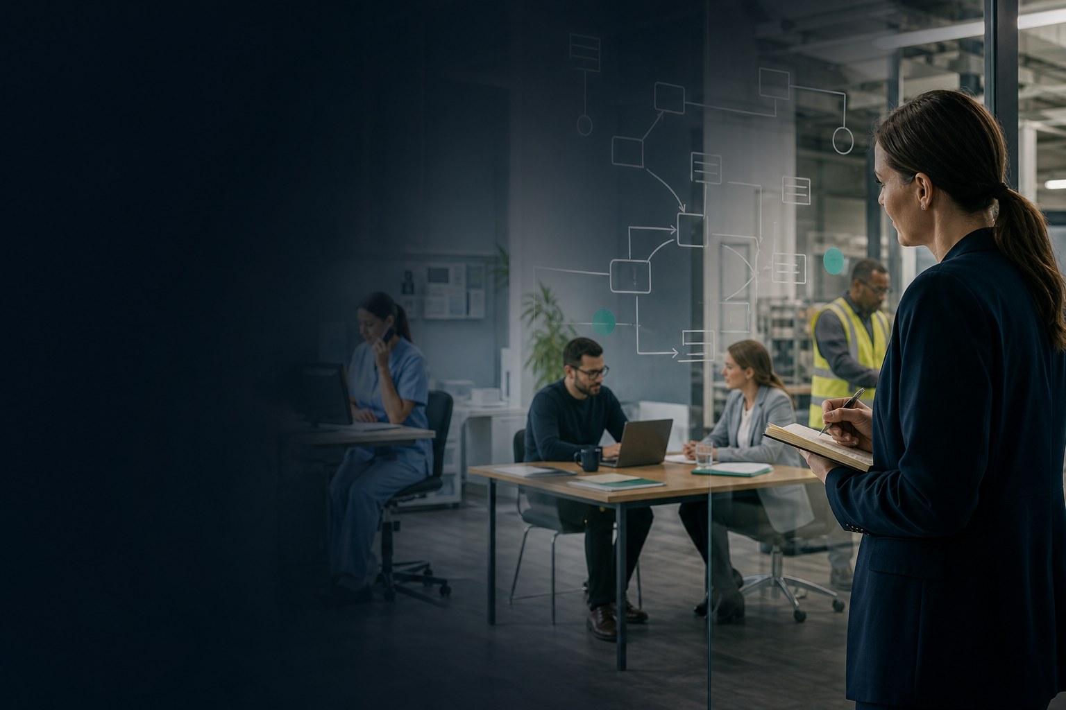 Process specialist observing a business team and mapping real workflow handoffs before designing AI automation